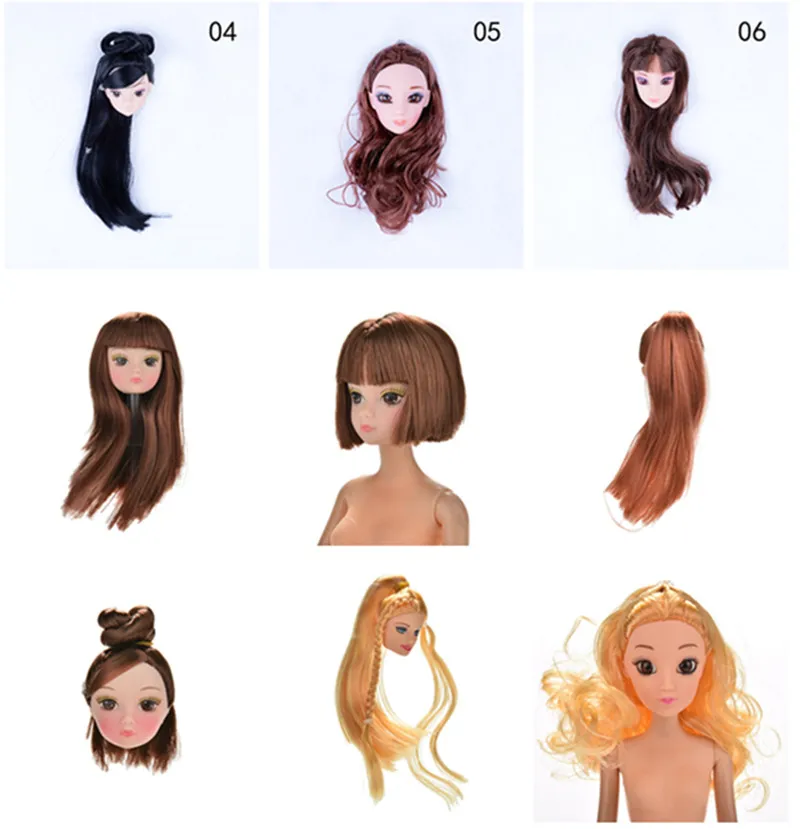 Мульти выбор Кукольная голова с волосами DIY аксессуары для BJD Кукольный дом