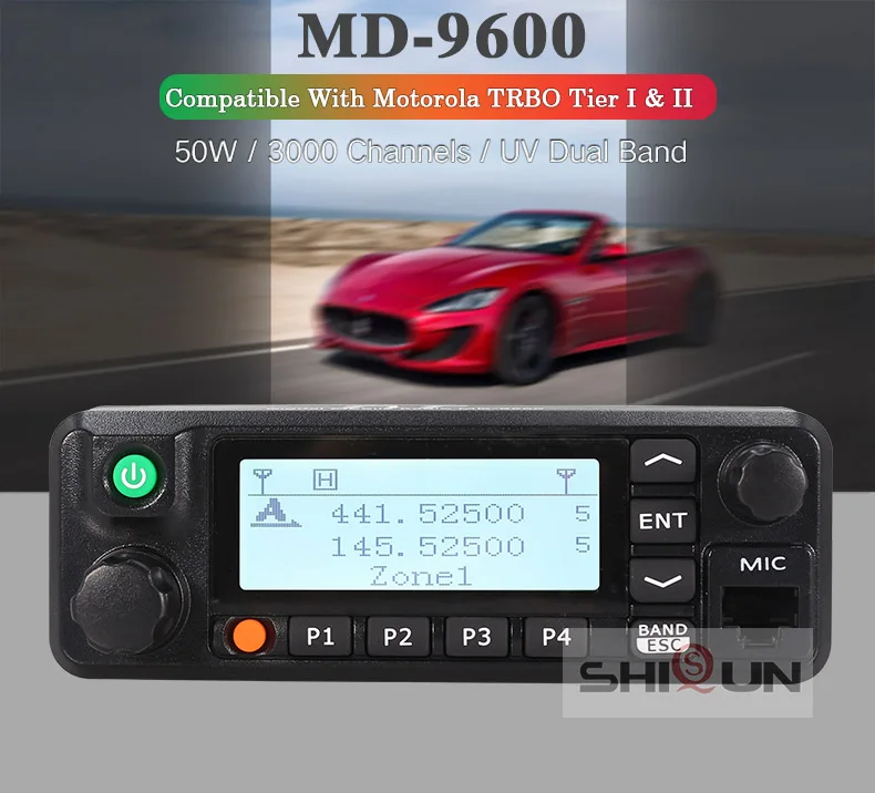 TYT MD-9600 Talkie “иди и болтай Walkie 50 км мобильное автомобильное DMR радио цифровой 136-174/400-480 МГц Dual Band радио приемопередатчик 3000CH 50/45/25 Вт DMR