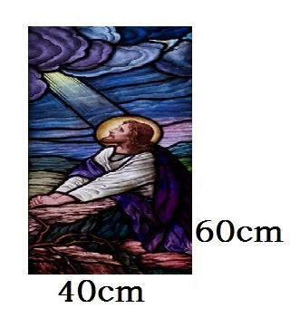 005 40cm by 60cm На заказ оконная пленка Европейская многоцветная Ретро статическая пленка Иисус церковь индивидуальный гардероб дверь стекло цветная пленка матовая - Цвет: 005 40cm by 60cm