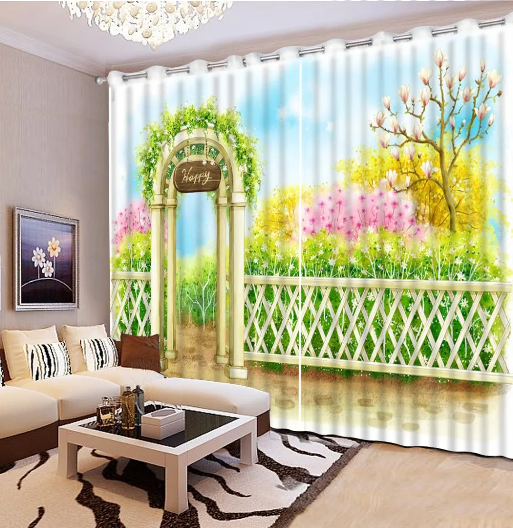 

custom kitchen window curtains European-style pastoral luxury curtains for living room 3d stereoscopic modern window curtains