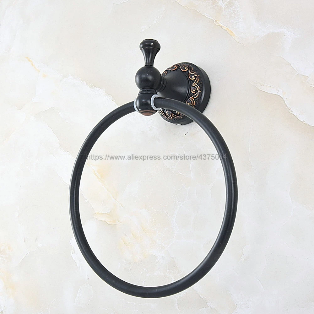 Oil Rubbed Bronze Round Style Wall-Mounted Towels Ring Holder Hanger Bathroom Towel Bar Nba457 | Обустройство дома