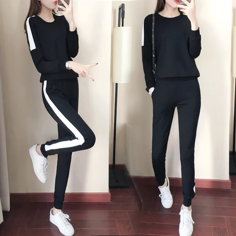 Autumn And Winter Women's New Korean Wide-leg Pants Knit Suit Fashionable Temperament Two-piece |