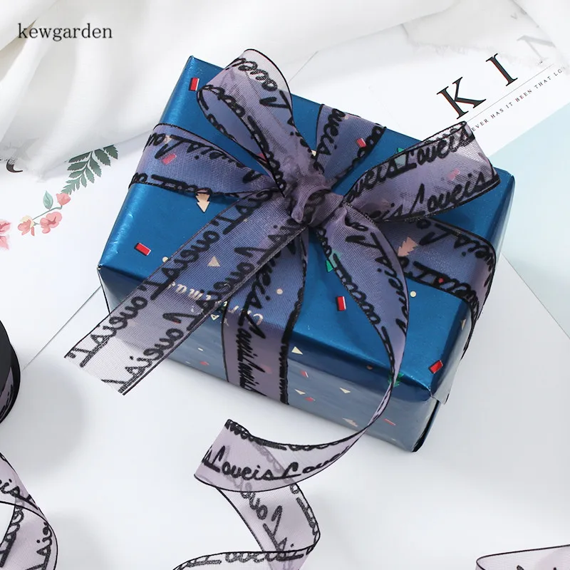 Kewgarden 40 мм 25 буквы кружева ткань вуаль ленты DIY волос бант аксессуары атласная