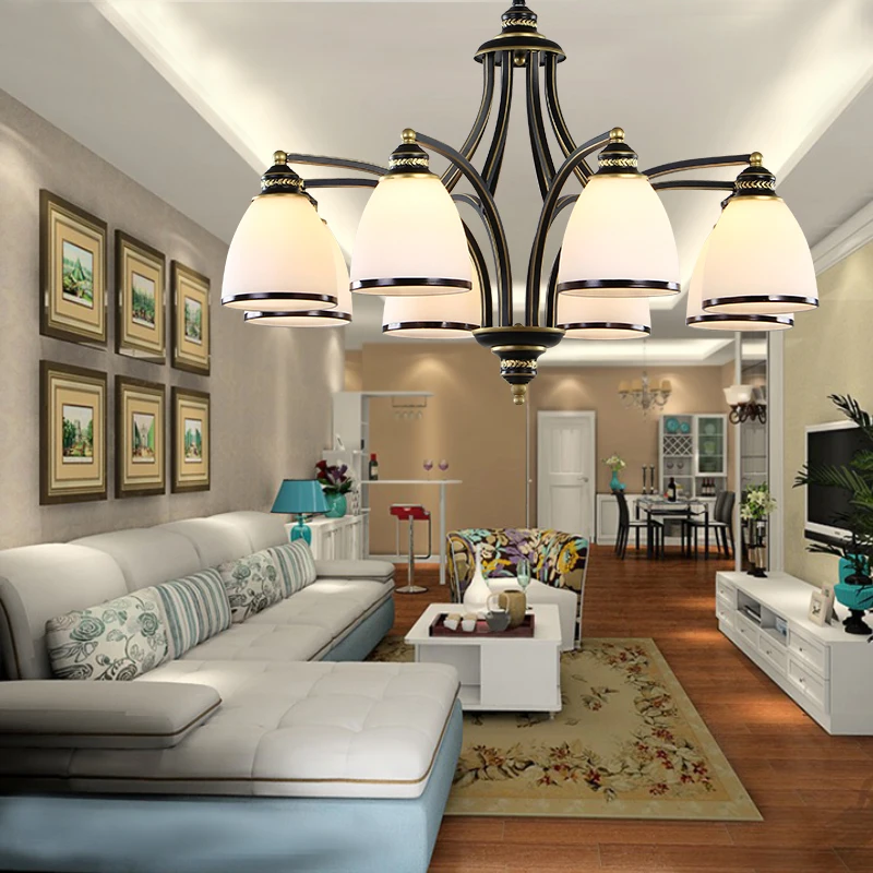 Современная стеклянная люстра освещение для столовой спальни гостиной