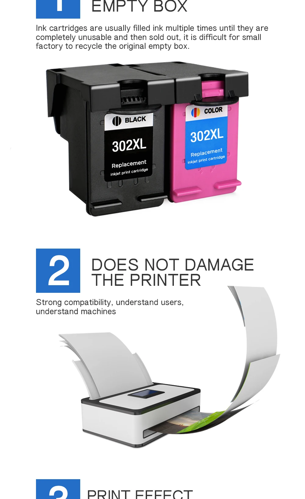 QSYRAINBOW Замена для hp 302 XL hp 302 302XL чернильный картридж для hp DeskJet 1110 2130 NS45 для hp Officejet 3630