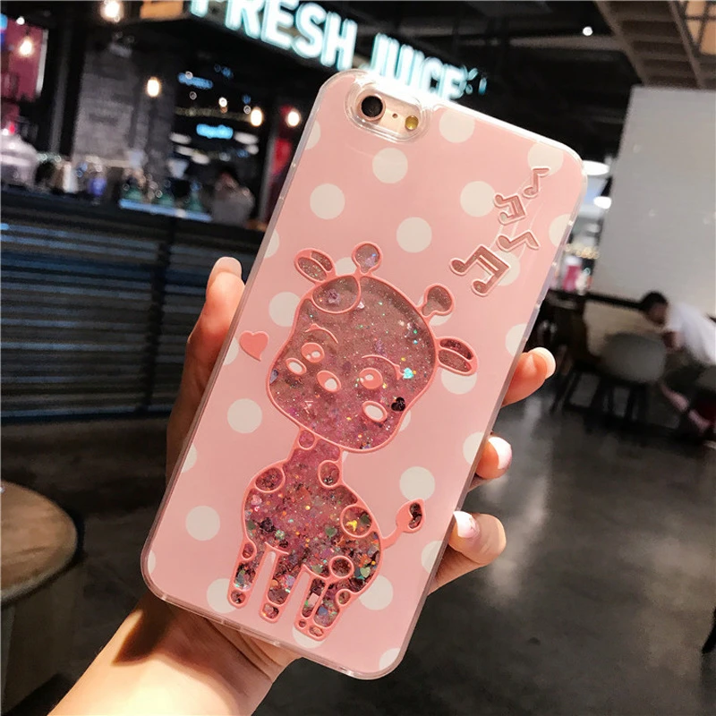 Блестящий чехол с жидким песком для iPhone 6S из мягкого силикона ТПУ 6 задняя