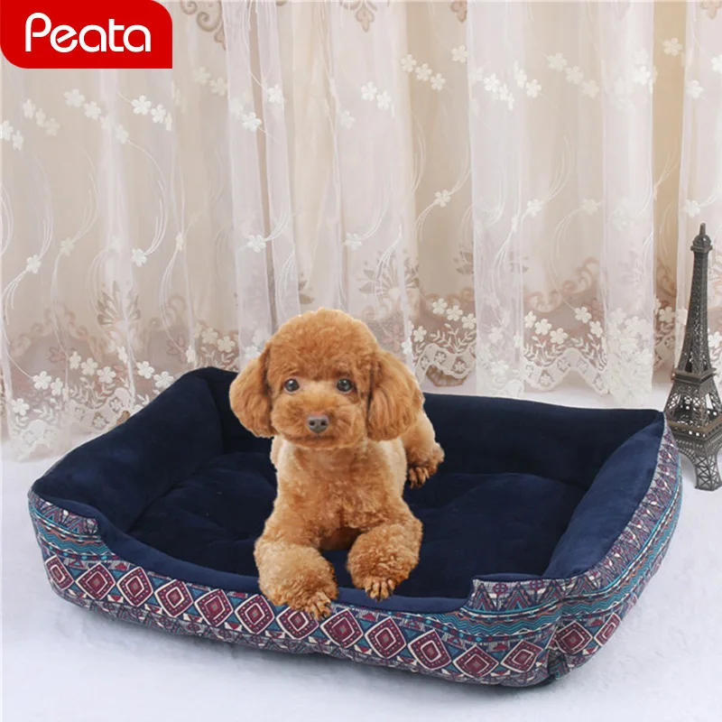 Dog Bed Waterproof Warm Corduroy Padded Dogs Cats House for Large Washable Pet Mat Soft Sofa Kennel Small V1 | Дом и сад