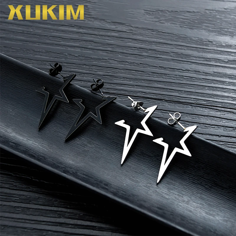 WEO319 b Xukim ювелирные изделия Хип Хоп унисекс серьги для женщин и мужчин звезда
