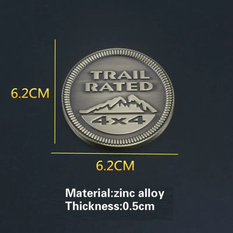 Металлическая Автомобильная 3d-наклейка TRAIL 4x4 бронзовая/серебряная наклейка на