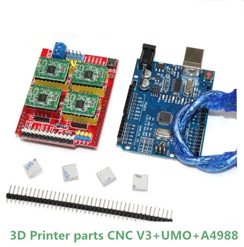 Щит с ЧПУ v3 гравировальный станок 3D принтеры + 4 шт. A4988/DRV8825 драйвер Плата