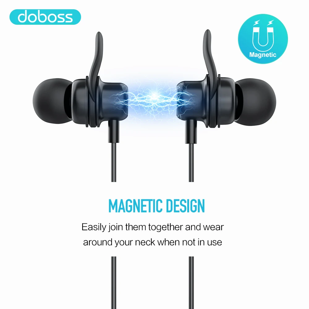 Doboss Bluetooth наушники Беспроводные Гарнитура Наушники с шейным ободом магнитом для
