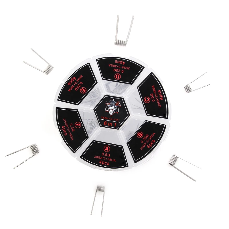 10 коробок DIY Demon Killer Flame wire box 6 в 1 для электронной сигареты RDA RBA RDTA атомайзер 6в1 SS316