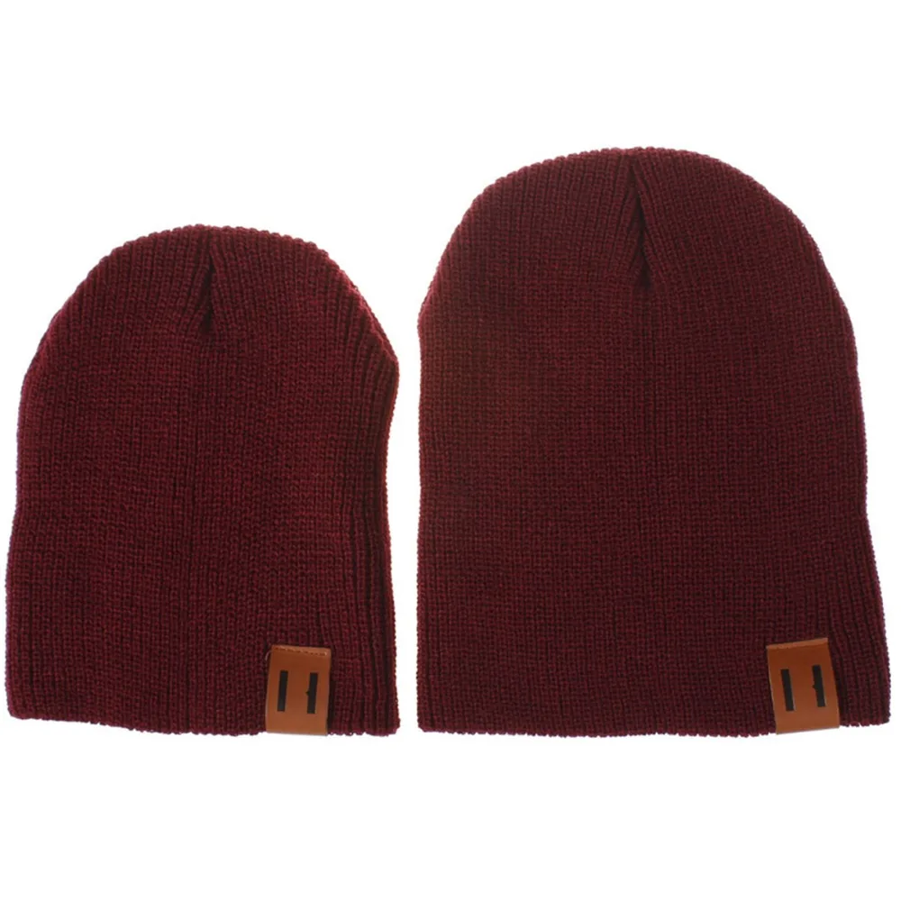 2018 2 шт./компл. Семейные комплекты шапка сезон осень зима теплые вязаные для