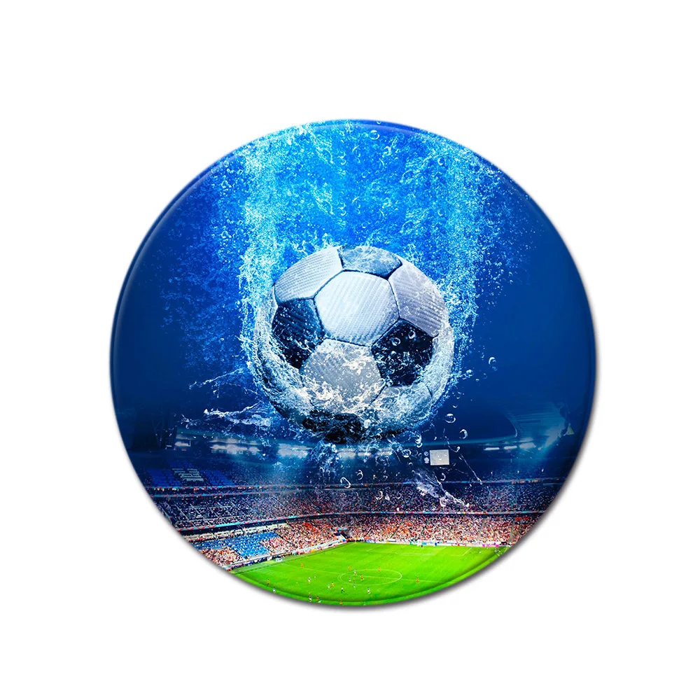 Round Mat 3D Creative Football/Basketball pattern Print carpets for Living Room Bedroom Area Rug Flannel Child Room Decor Carpet