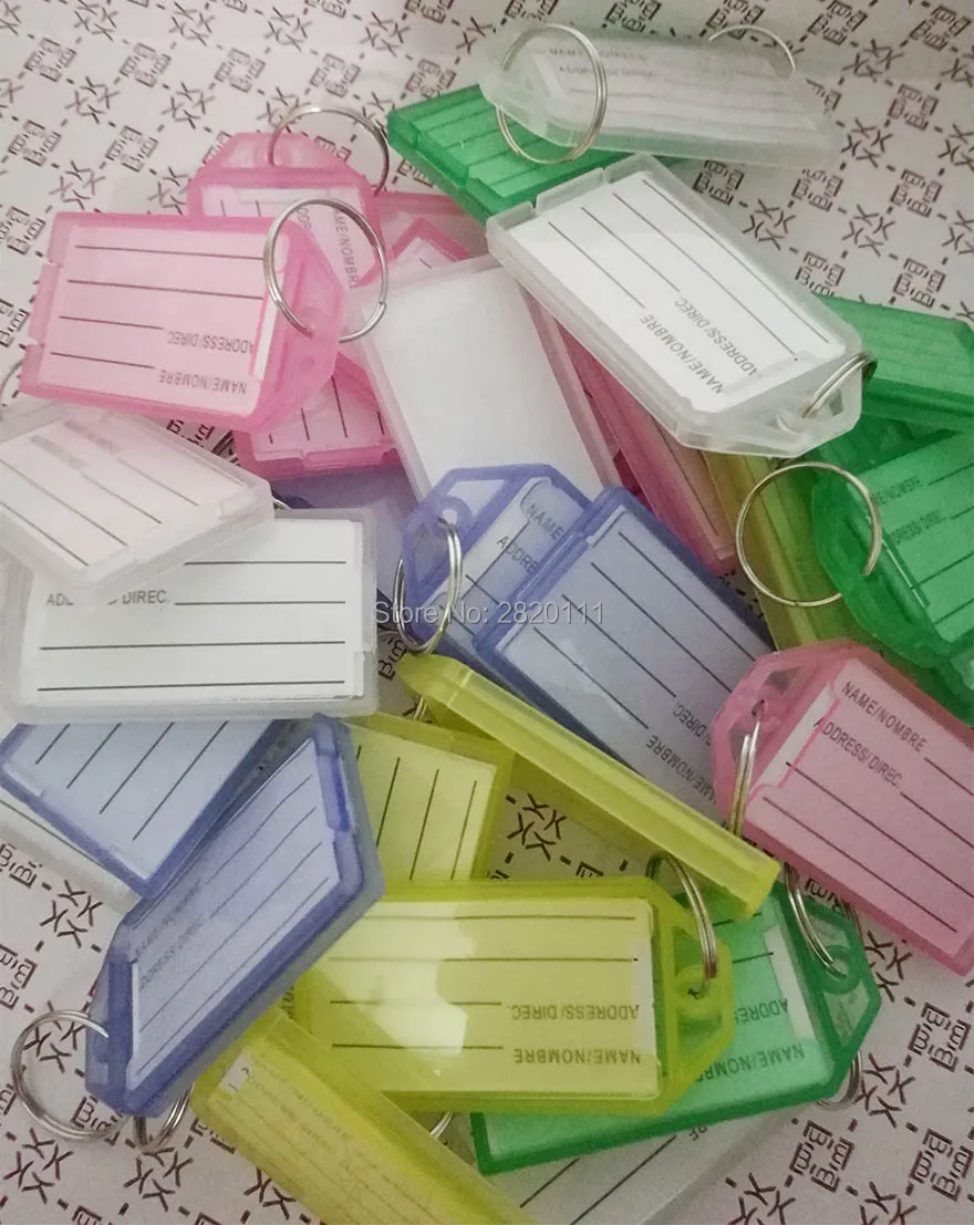 Прямоугольные пластиковые брелоки пустые для багажной бирки вставляемые с