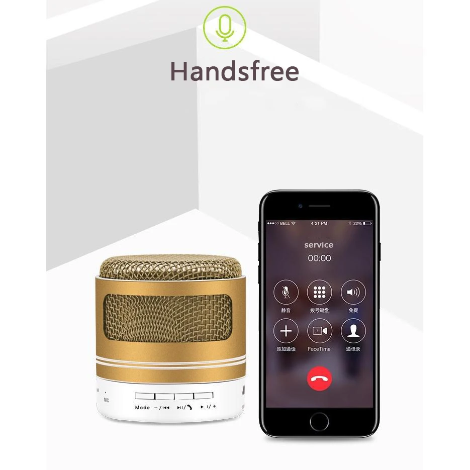 Беспроводной Bluetooth динамик с микрофоном стерео звук Поддержка FM радио TF карта