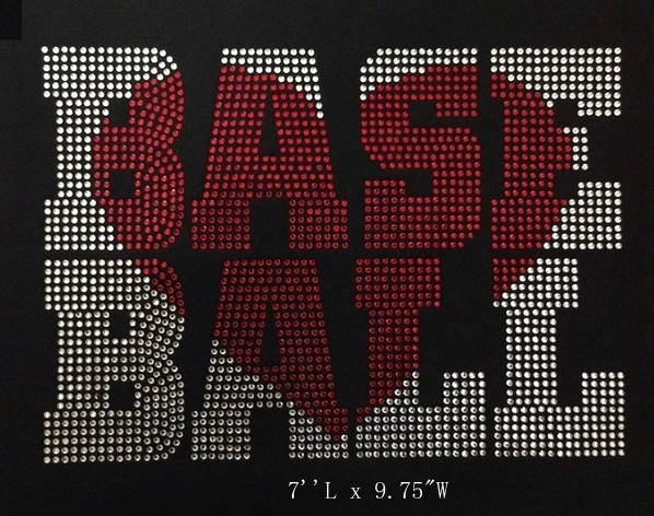 Новое поступление США красный с белым исправлением узор из страз теплопередача