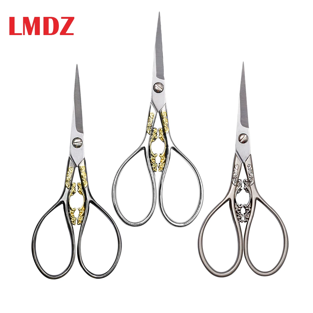 

LMDZ Vintage 1PCS Stainless Steel Silver Tailor Scissors Vintage Sewing Scissors for Fabric Craft Household Dressmaking Scissor