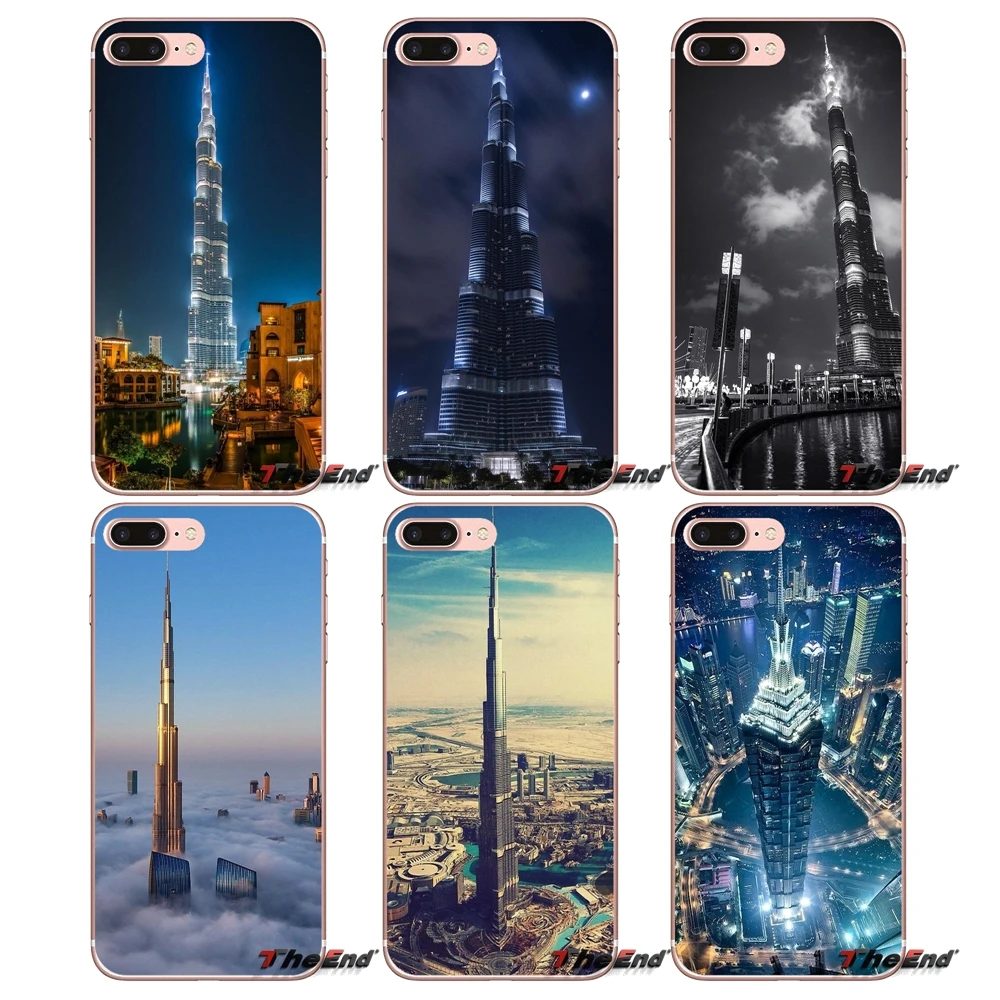 Burj Khalifa Tower building Dubai чехол для iPhone X 4 4S 5 5S 5C SE 6 6S 7 8 Plus Samsung Galaxy J1 J3 J5 J7 A3 A5 2016 2017|case for