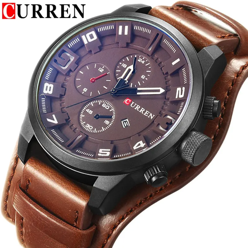 Часы CURREN Мужские спортивные армейские водонепроницаемые с большим циферблатом