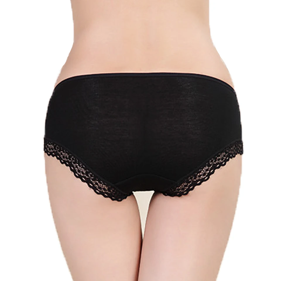 Женские Бесшовные дышащие трусы однотонные кружевные для девушек | Женская