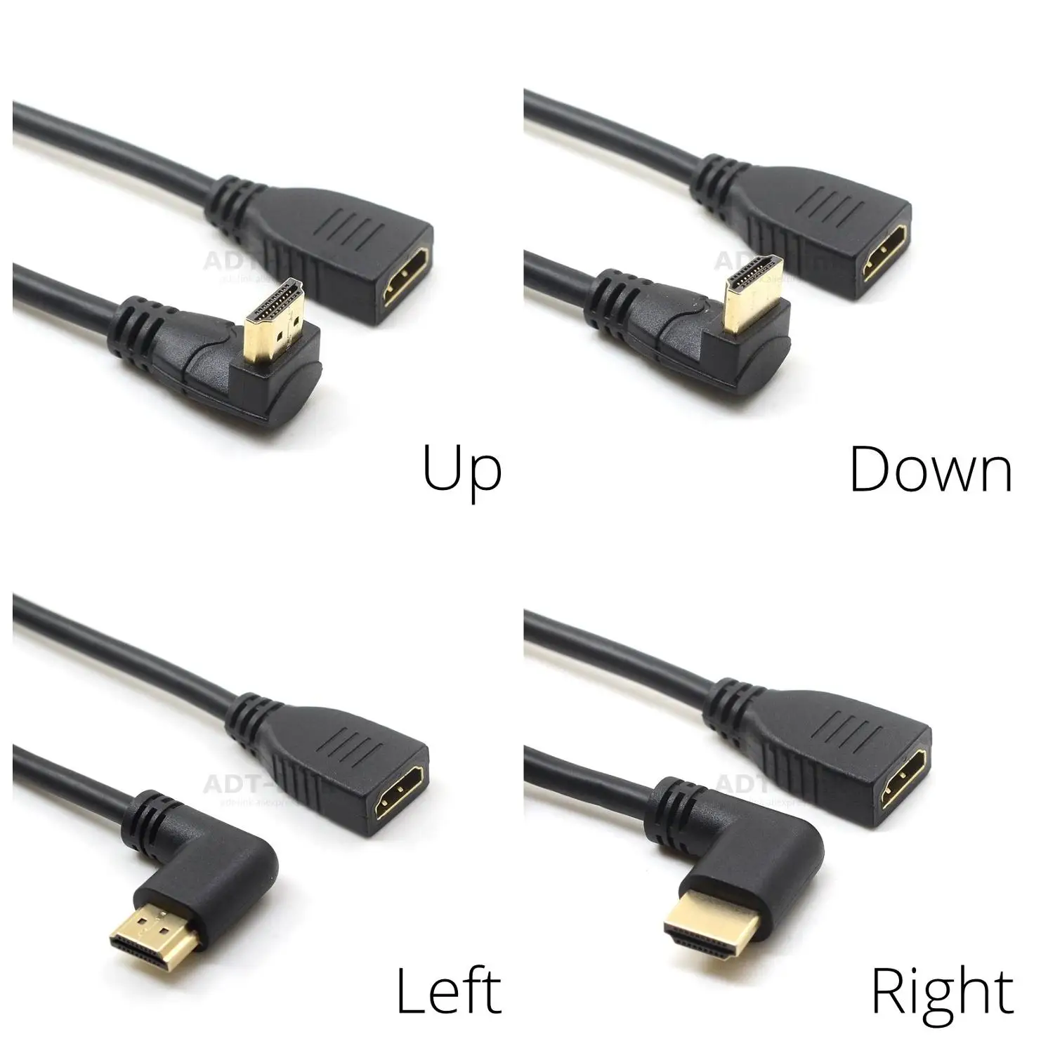 Переходник с HDMI-кабеля папа на HDMI мама 4K преобразователь удлинитель 270 угол 90