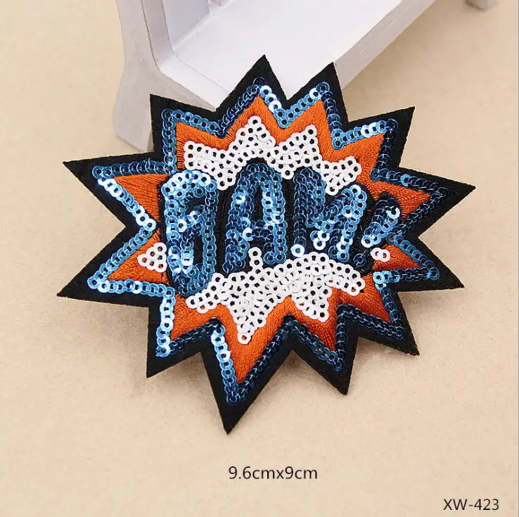 CPAM Доставка 10 шт. POP BAM блестки вышитые утюгом патчи шляпа обувь Декор Одежда