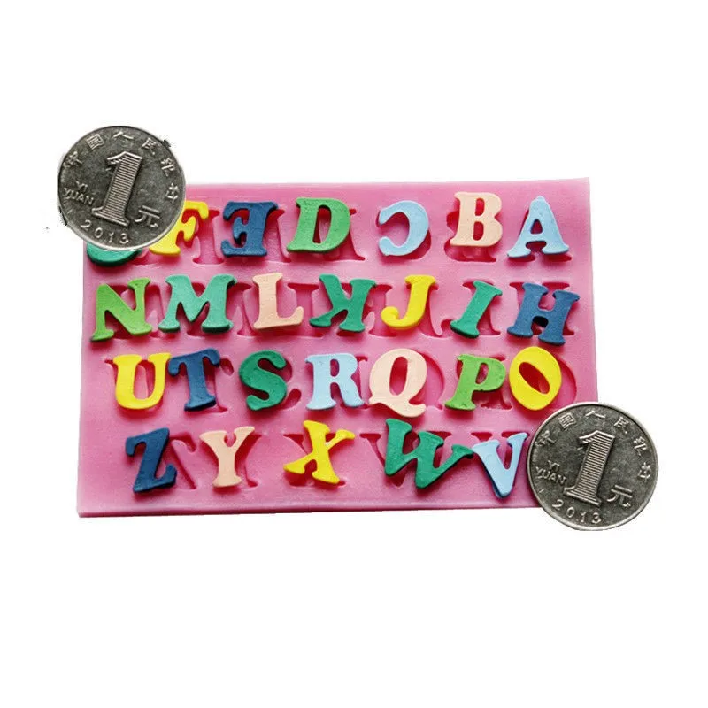 1 шт. форма для украшения торта силиконовые буквы алфавита формы лотки шоколада