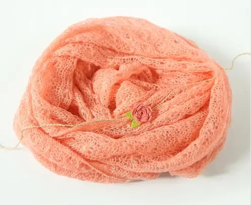 4wrap n headband 40x150 см реквизит для фотосъемки новорожденных плед из ангорской козьей шерсти+ повязка на голову, набор трикотажных фотографий, эластичная ткань для младенцев, аксессуары - Цвет: 4wrap n headband