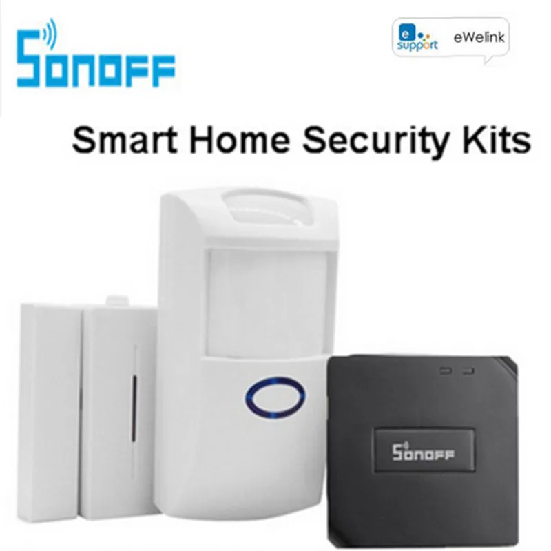 SONOFF 433 МГц РЧ мост Wifi датчик движения двери окна DW1 беспроводной детектор PIR2 433 сигнализация дистанционный умный дом система безопасности