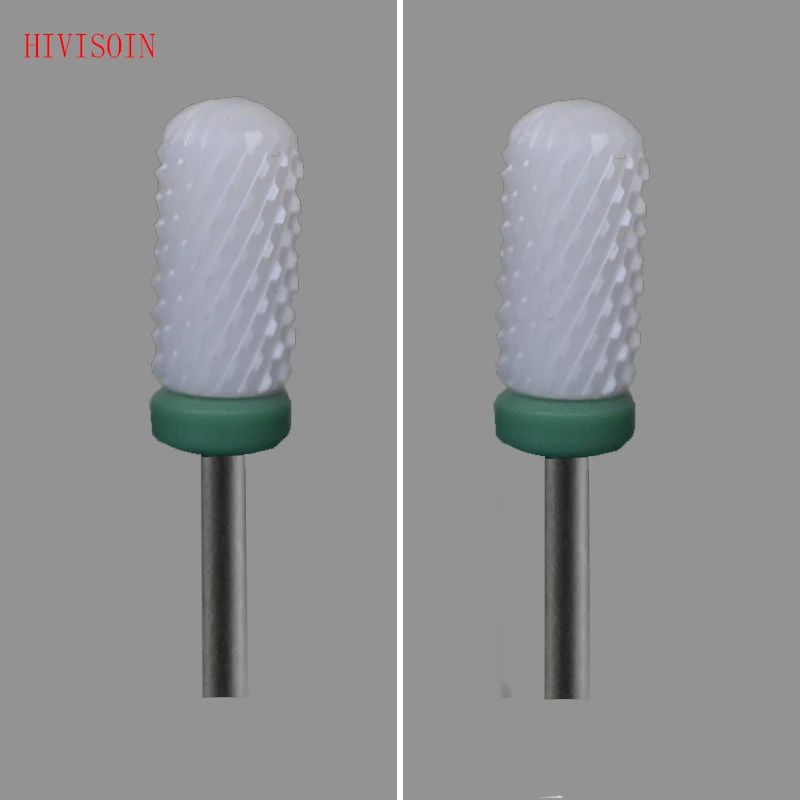 

2 Pcs/Lot White Ceramic Nail Drill Bit - Small Rounded Top Bit - C (025.060)