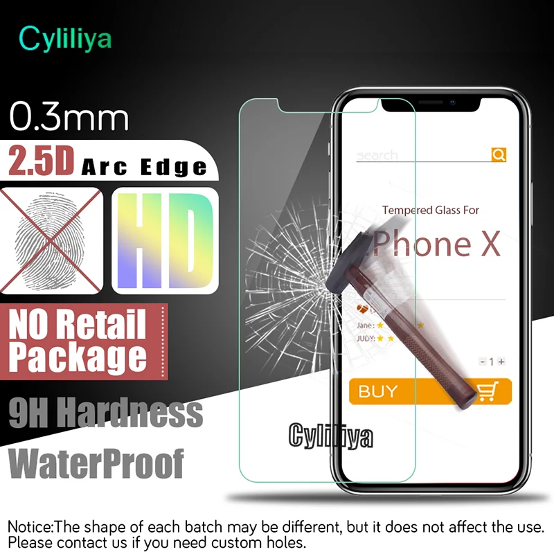 500pcs Wholesale HD Clear 2.5D Tempered Glass Screen Protector for iPhone 8 plus X 5 5S SE 6 6plus 6s 7 Protective Film | Мобильные