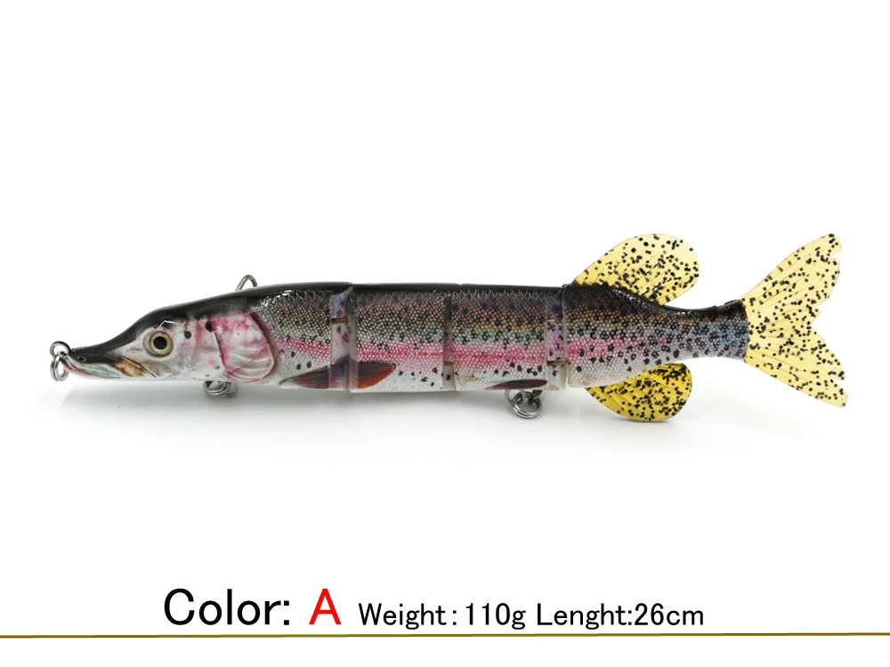 Teeway 1 шт. 26 см 108 г рыболовные приманки 4 Сегменты Swimbait Crankbait жесткая приманка для рыбалки с Искусственные Крючки рыболовные воблеры