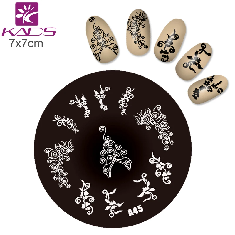 KADS A45 Мода Серии Стали Ногтей Штамп Штамповка Изображения Plate Печати Nail Art Шаблона