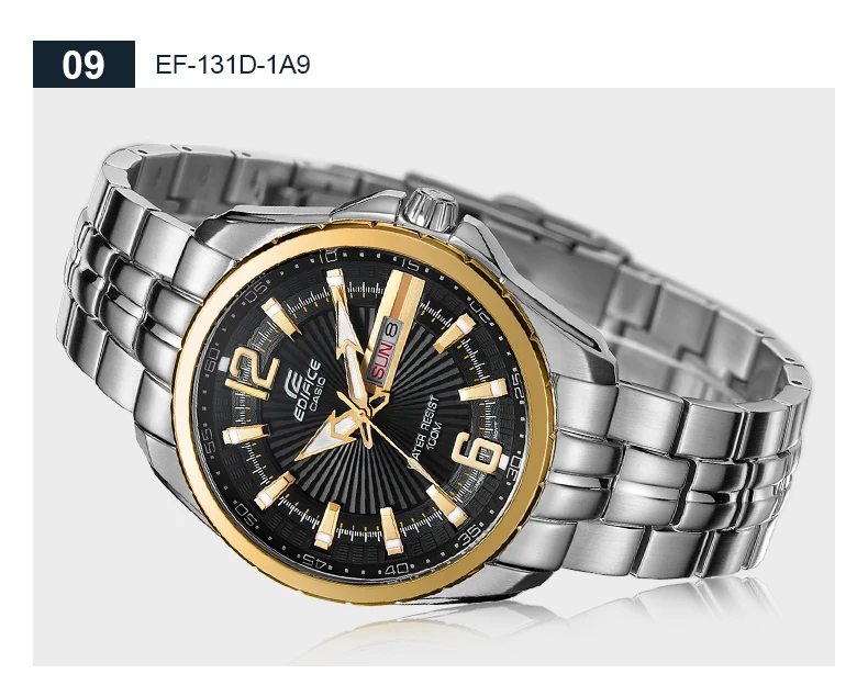 Casio Edifice часы кварцевые наручные часы Бизнес Мужские часы топ модный бренд настольные часы EF-129D-1A Relogio Masculino подарочная коробка