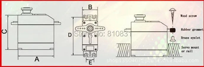 40 кг большой крутящий момент металлическая шестерня рулевого управления