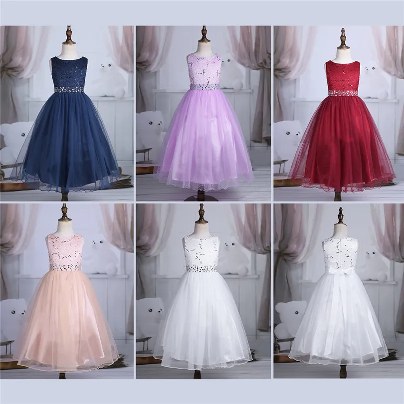Новинка года; кружевное платье; vestido infantil; кружевное Сетчатое платье с блестками и цветочным узором для девочек; платье принцессы для девочек на свадьбу, день рождения, вечеринку; платье-пачка