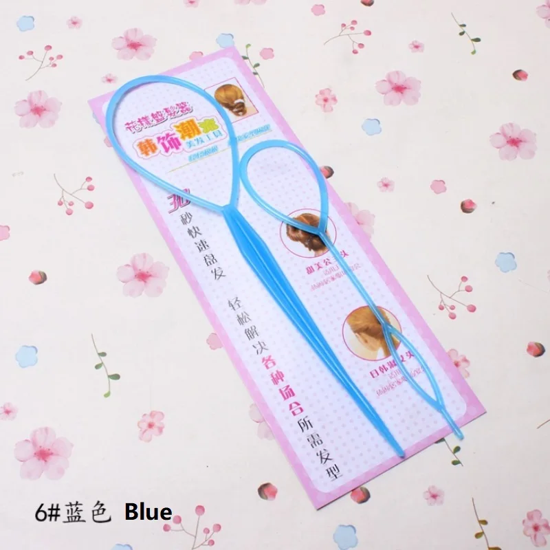 Blue 2PCS/Set Hair Styling Braid Maker Tools Hair Accessories Style Design Pin Disk For Women Girls Kids DIY Pull Pin Nice Hair Style - Цвет: Blue