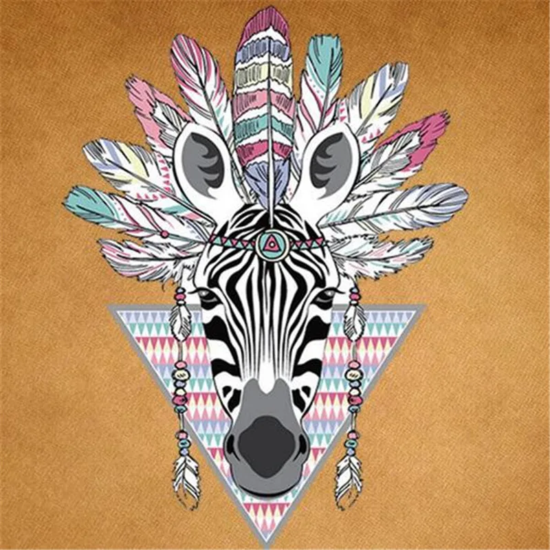 

T shirt Women patch 25cm Indian zebra iron on patches for clothing transfer printing clothes for girls DIY street icon stickers