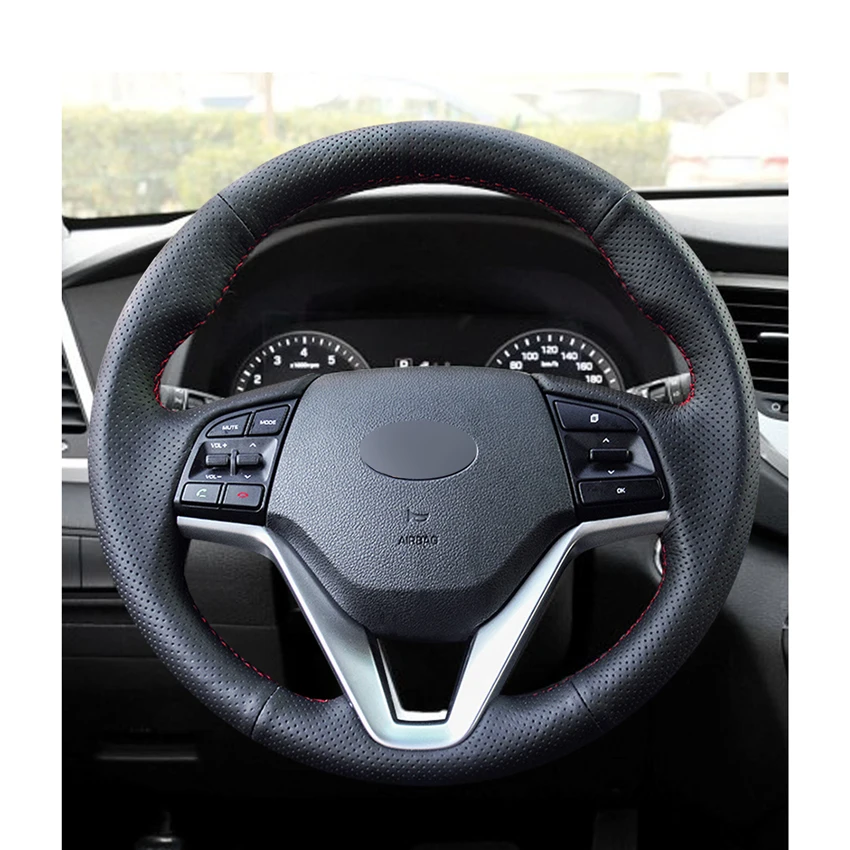 Прошитая вручную черная искусственная кожа для Hyundai Tucson 3 2015 2016 2017 2018 2019 Accent |