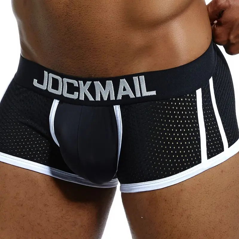 Трусы боксеры JOCKMAIL мужские пикантное нижнее белье сетчатые шорты для