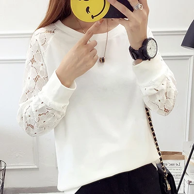 White Shintimes, Цветочная кружевная блузка для женщин, Blusa Feminina Blusas Mujer De Moda,, Женские топы и блузки, Chemise Femme, хлопковая одежда - Цвет: White