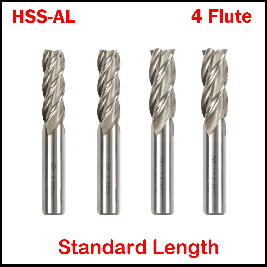 

15mm 16mm 17mm 18mm 20mm Cutting Edge Diameter HSSAL 4 Flute Straight Shank Fully Ground Center Flat End Mill Milling Cutter
