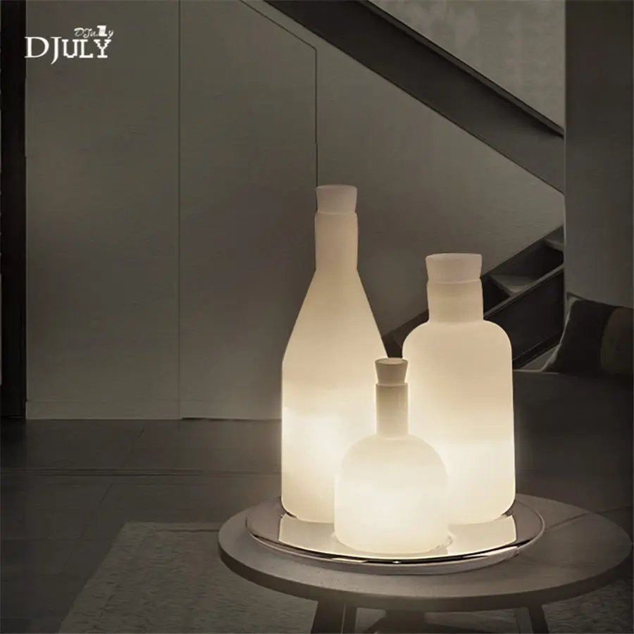 Арт деко бутылка вина витражная Светодиодная настольная лампа для гостиной