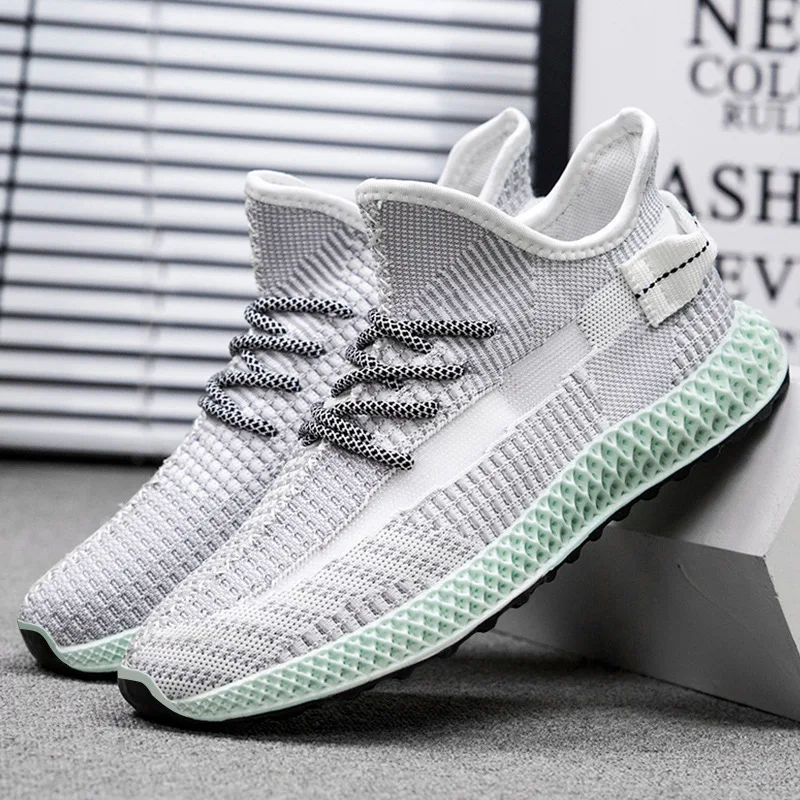 Men's Sneakers Summer Hollow Mesh Bottom Surface Trend Flying Woven Breathable Running Shoes Tide Wild Casual Kanye West |