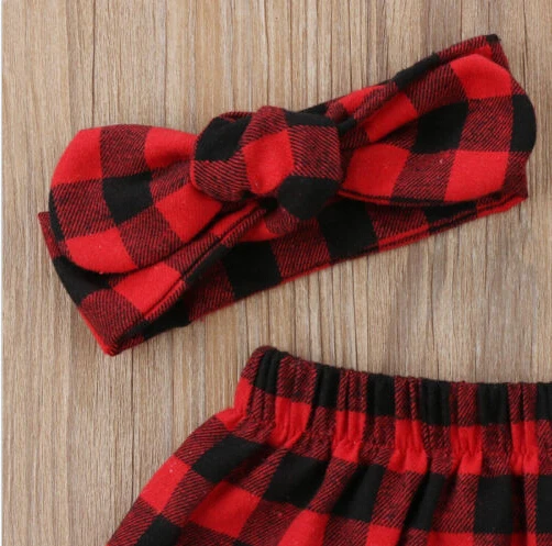 2 шт. Рождественские юбки в клетку для новорожденных девочек повязка на голову