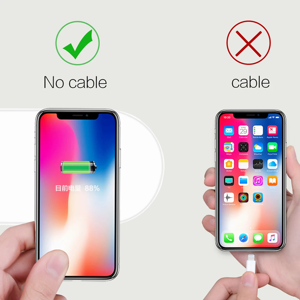 Qi Беспроводной Зарядное устройство Быстрая зарядка стенд для Apple Watch iPhone X 8 плюс 2