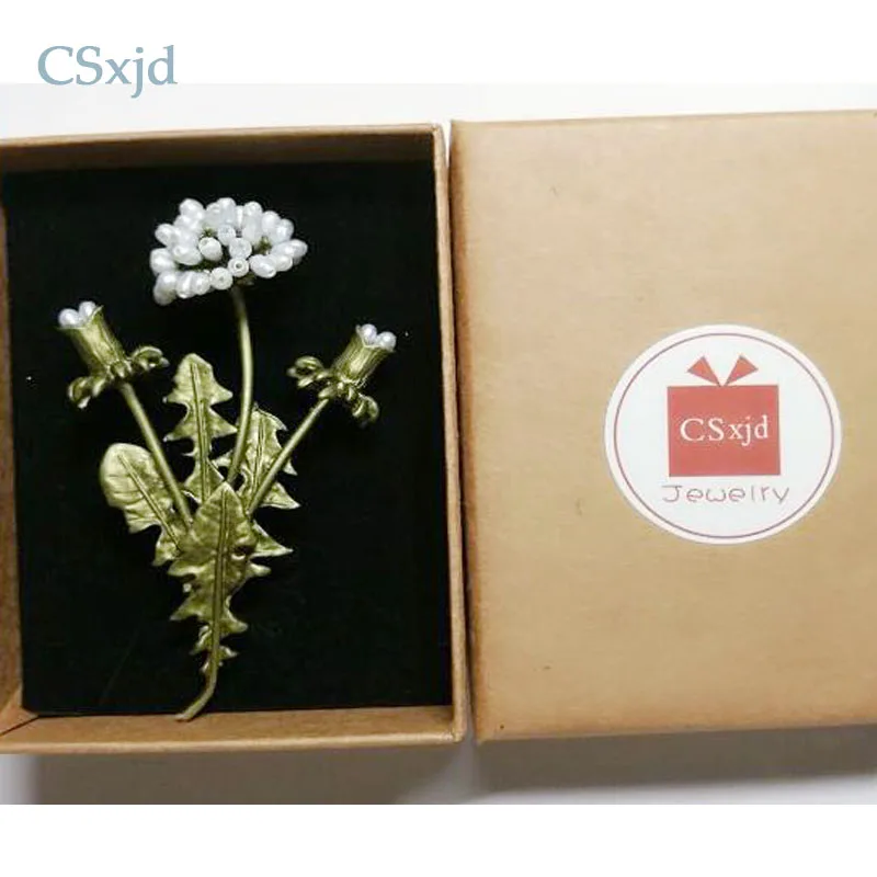 CSxjd винтажная Цветочная натуральная жемчужина Одуванчик ветви цветы модная