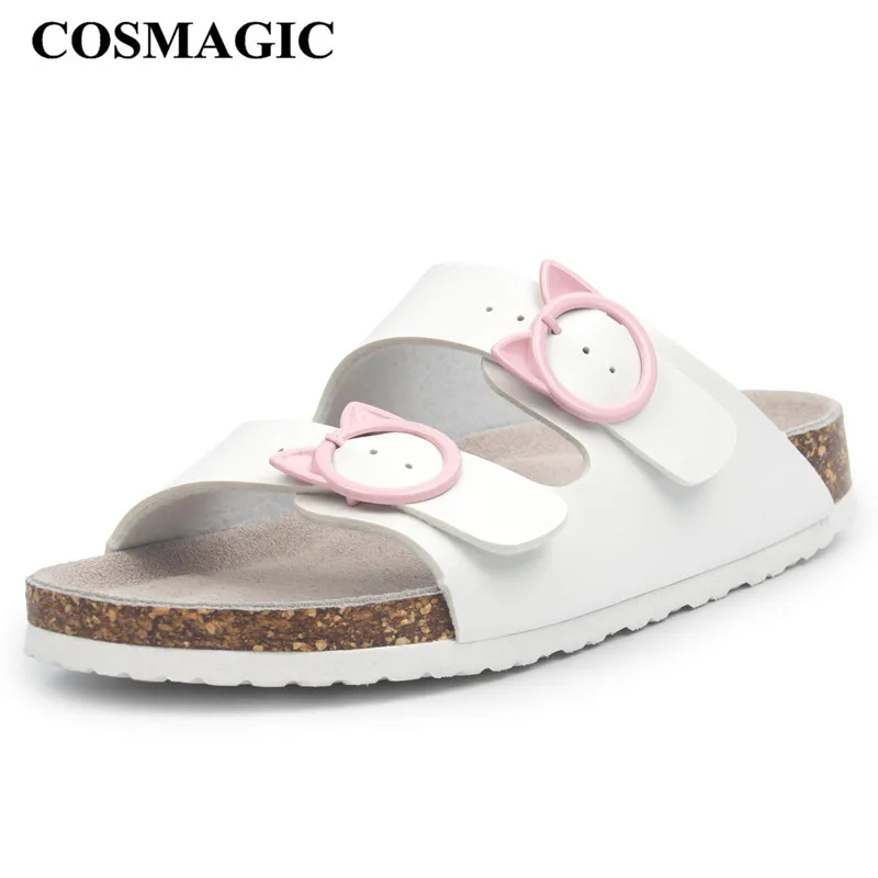 COSMAGIC/Новинка года; летние женские пляжные пробковые тапочки; повседневные сабо с двойной пряжкой; нескользящие шлепанцы для улицы; тапочки унисекс