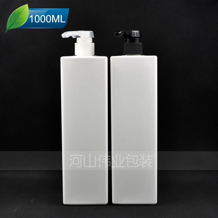 1000 мл квадратный белый lottle hdpe Бутылочки для косметики упаковка большой Ёмкость гель для душа шампунь бутылки